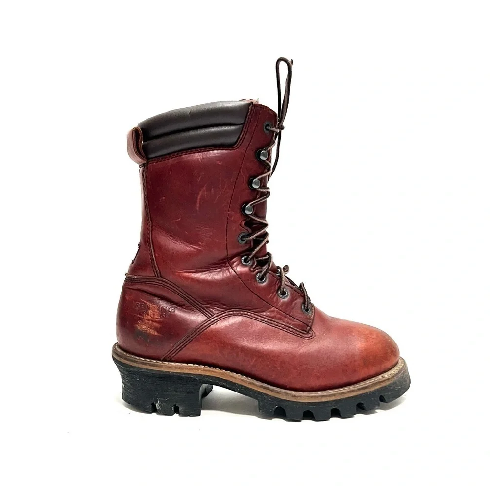 RED WING | Vintage 1990s men’s oxblood leather heavy duty steel toe work boots